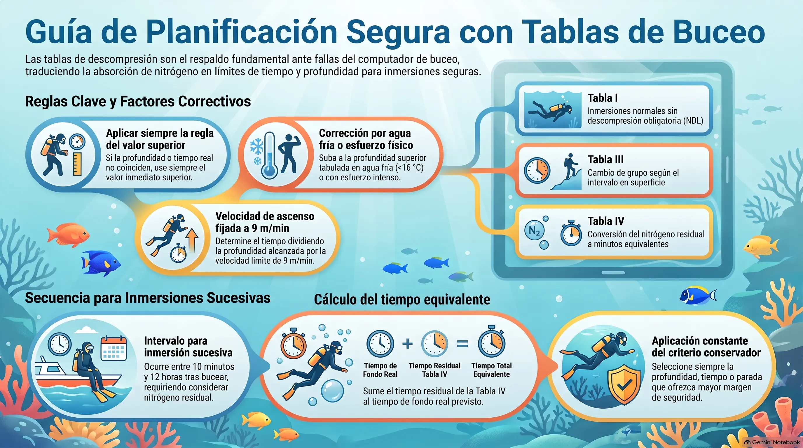 planificación de buceo